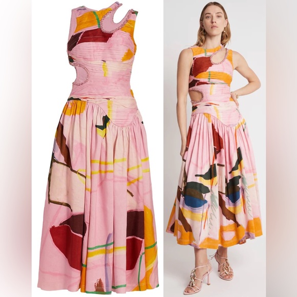 Aje | Dresses | Aje Jolie Abstract Cutout Midi Dress | Poshmark